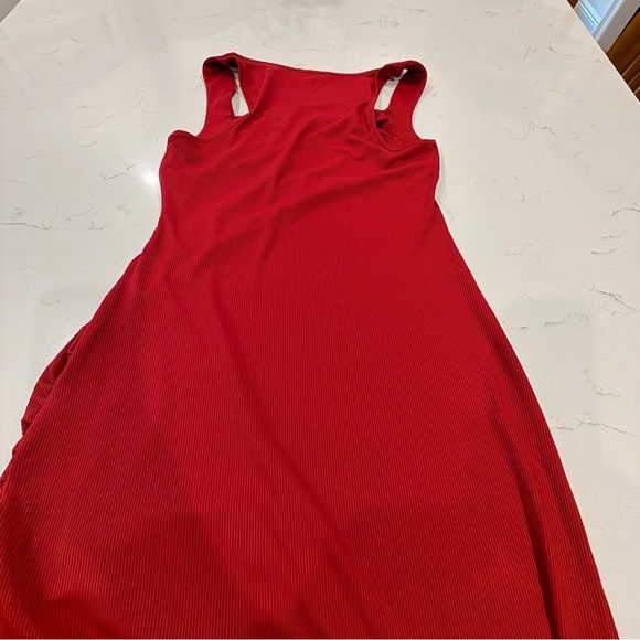 Burgundy red Ruched Square-Neck Maxi Dress - Picture 4 of 6